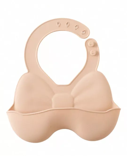 Beige Silicone Bib
