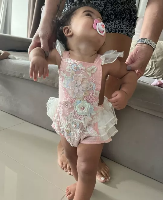 Infant Girls Embroidered Square Neck Body Suit