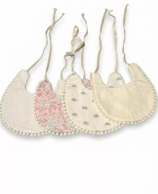 Polka Pom-Pom Baby Bib