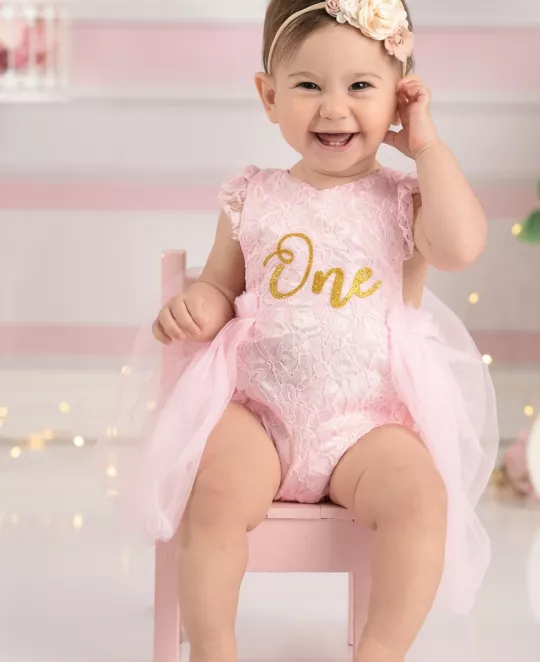 Baby Girls One 1st Birthday Outfits Princess Lace Romper Tutu Dress Bodysuit Jumpsuit Party Dress
