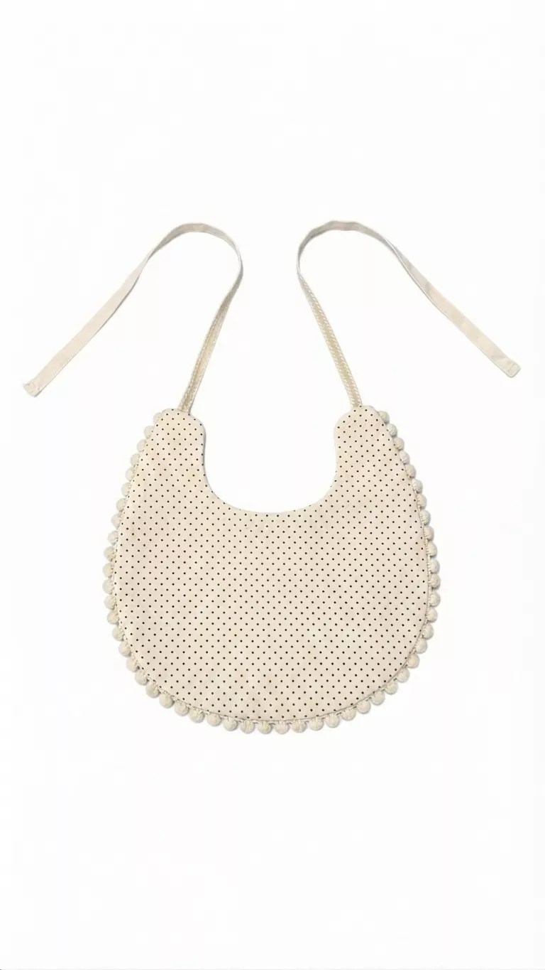 Polka Pom-Pom Baby Bib